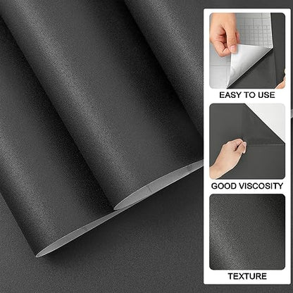 practicalWs 15.7"x 984.2" Grey Wallpaper Self Adhesive Peel and Stick - color: Dark Gray, size: 15.7" x 984.2"