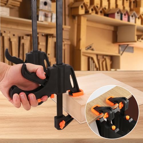 7 PCS 8 Inch Bar Clamps for Woodworking, Orange E-Z Hold Woodworking Bar Clamps Set, One-Handed Quick F Clamps, F Clamps Set for Carpenters & Woodworkers Tools - size: 7 PCS 8 Inch