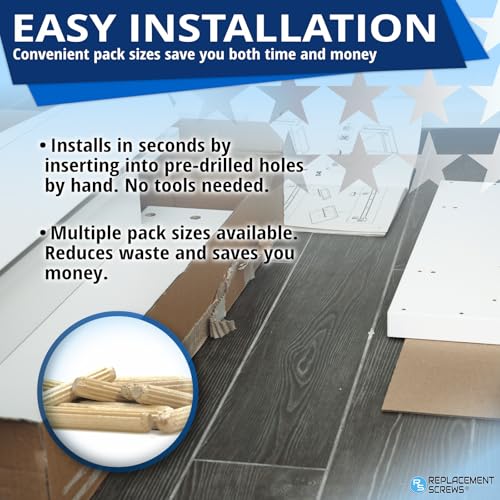 ReplacementScrews Wooden Dowel Pins Compatible with IKEA Part 101375