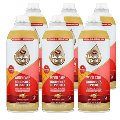 Scott's Liquid Gold Pourable Wood Cleaner and Polish (Non-Aerosol), 14 oz, Six Pack
