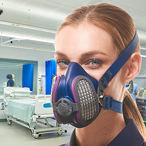 GVS ELIPSE P100 Elastomeric Half Mask with Source Control with Replaceable and Reusable Filters Included