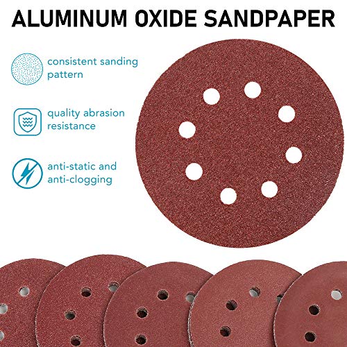 210 Pack 5 Inch 8 Hole Sanding Discs, 40-3000 Grit Sandpaper - style: 210PCS(40-3000 Grit)