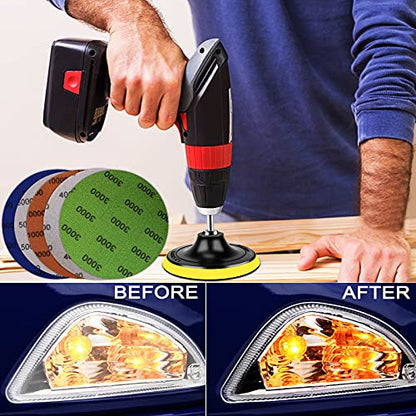 5Inch 20Pcs Wet Dry Sanding Disc Sandpaper Hook and Loop with Backing Pad