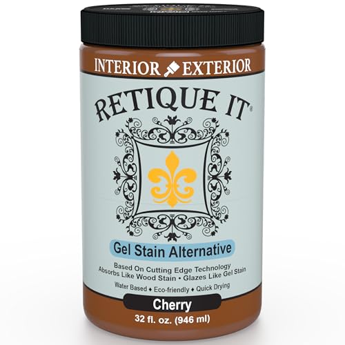 Water-Based Gel Stains by Retique It (32oz Stain, 70 Dark Cherry) - color: 70 Dark Cherry, size: 32oz Stain