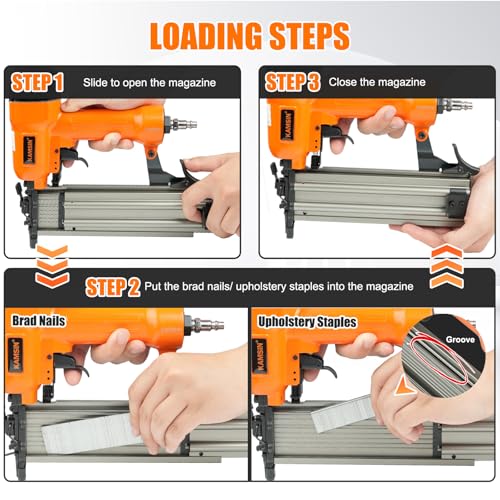 F50/9040 18 Gauge Pneumatic Brad Nailer, 2 in 1 Finish Nailer