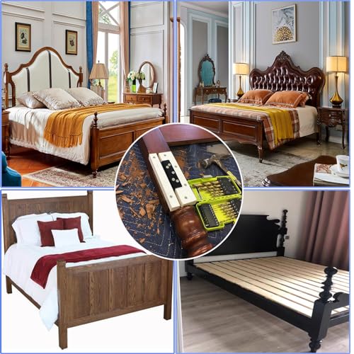 Bed Frame Hardware Bed Post Double Hook Slot Brackets Attachment Hardware, Heavy Duty Bed Frame Brackets for Wooden Bed-Set of 4 (Screws Included) - size: 4pcs