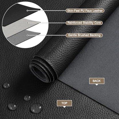 Faux Leather Fabric Marine Vinyl Fabric, Black- 10 Yards Shipped in Rolls - color: Black, size: 10 Yards Continous Cut