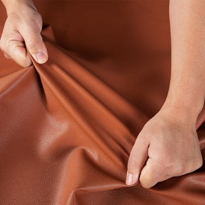 Marine Vinyl Fabric, Upholstery Faux Leather Fabric by The Yard, 1.05mm Lychee Texture Leather Sheets for Sofa Chairs Handbags Hair Bows Earrings Crafts (2 Yards 72''X 54'', Brown) - color: Brown, size: 2 Yard