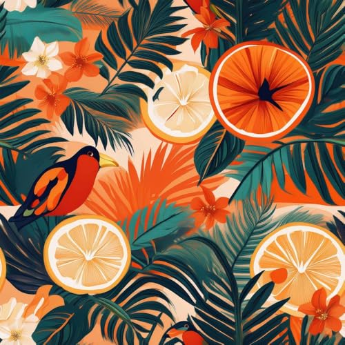 Colorful Fruit Wallpaper,17.71" x 118.1" Thicken Peel and Stick Leaf Wallpaper Waterproof Lemon Contact Paper Decorative Vinyl Wall Paper for Bedroom Living Room - color: flower-03, size: 17.7" x 118.1"