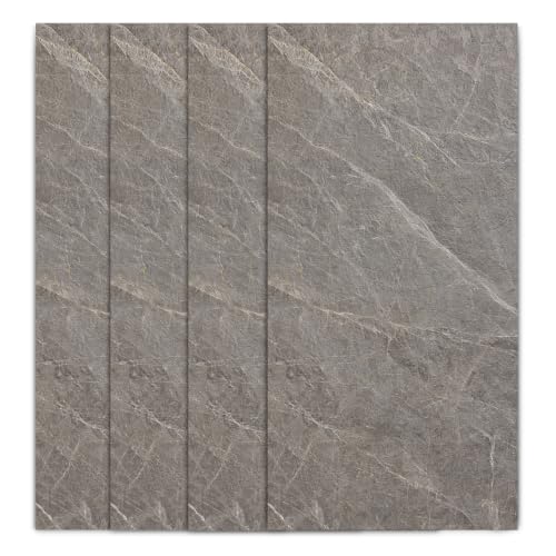 Dundee Deco Faux Stone Wall Panels, Dark Grey, 2x4 ft, 4 Pack - color: Dark Gray, size: 31 sq ft; 24" x 47", Pack of 4