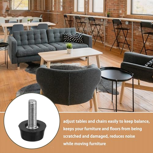 1/4"-20 UNC Thread Adjustable Furniture Levelers Screw in Threaded - size: 1/4"-20 UNC Thread