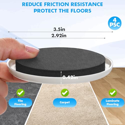 Furniture Lifter Tool + 8-Pack of 3.5" Sliders, Save 80% Effort, Safely and Easily, The Lift and Glide Tool Set for Heavy Furniture and Appliances, Reusable Moving Pads, Floor Protectors for Carpet - size: 24 IN Lifter Tool & 8 Sliders