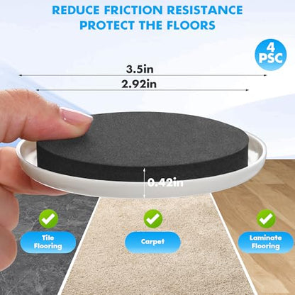 Furniture Lifter Tool + 8-Pack of 3.5" Sliders, Save 80% Effort, Safely and Easily, The Lift and Glide Tool Set for Heavy Furniture and Appliances, Reusable Moving Pads, Floor Protectors for Carpet - size: 24 IN Lifter Tool & 8 Sliders
