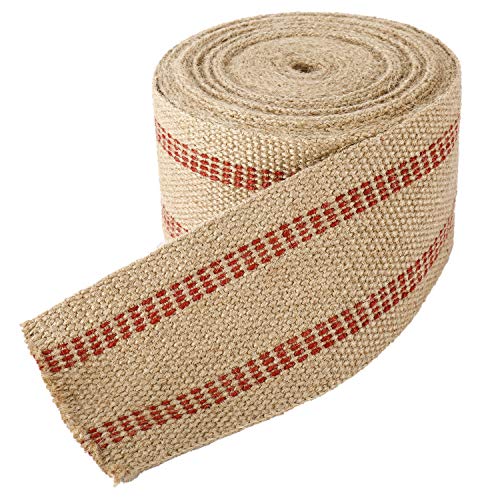 YaeCCC Jute Webbing,Upholstery Webbing for Chair,3.5"x10Yd Upholstery Strap - color: red, size: 3.5" x 10 Yd