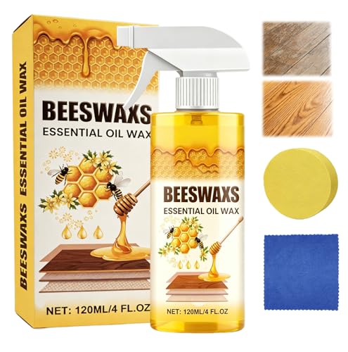 Beeswax Furniture Polish Spray,Multipurpose Wood Wax Restorer,Beeswax Wood Polish Spray,Daily Wood Cleaner For Shelves, Tables and Other Wooden Surfaces While Removing Dust,120ML - color: 1