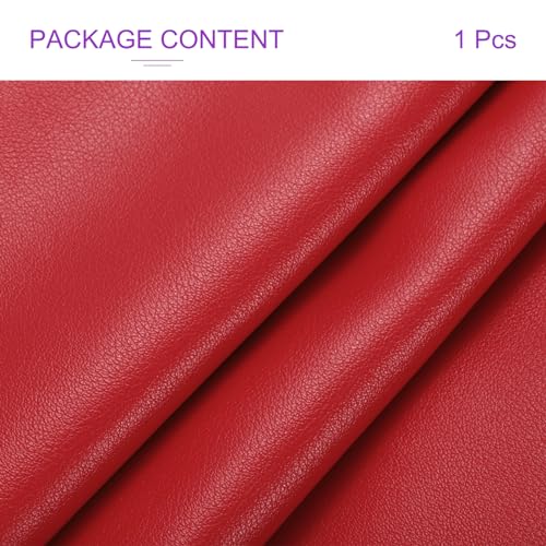 DMiotech 1 Pack 12 Inch x 53 Inch Faux Leather Sheet Furniture Cover Fabric Skin Red PU Leather Roll for Handmade DIY Craft Projects - color: Red, size: 12 Inch x 53 Inch