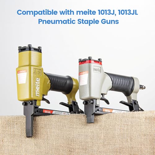meite J10 Series Upholstery Staples-20 Gauge 7/16-Inch Crown Galvanized Staples 3/8-Inch Length for 1013J Staple Gun for Carpet, Woodworking (5,000 Pcs) - size: 3/8" Length, style: 1 Box