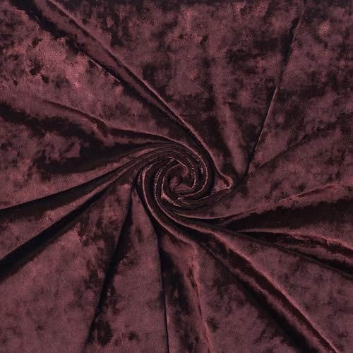 Panne Crushed Velvet Fabric by the Yard - 58/60" Wide Velvet Velour Cloth - Luxurious Fabric for Sewing Dresses, Upholstery & DIY Crafts - 97% Polyester 3% Spandex - Burgundy - 1 Yard - color: Burgundy, size: Precut 1 Yard