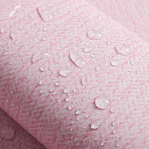 Pink Grasscloth Peel and Stick Wallpaper Fabric Paper 16in x 197in - color: Pink, size: 15.7" x 196.8"
