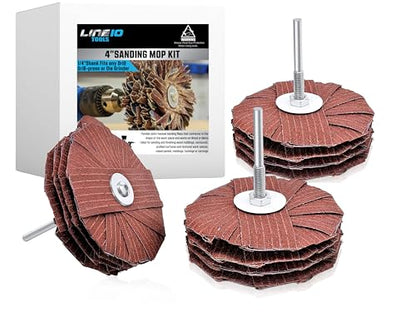 4in Sanding Mop Kit for Drill, Flap Wheel Sander Stars 80 120 240 Grit 3pk - style: 80 | 120 | 240 Grit