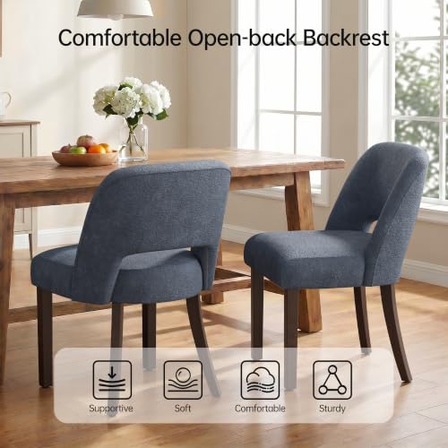 Usaint Upholstered Dining Chairs Set of 4, Modern Fabric Kitchen Chairs - color: Blue