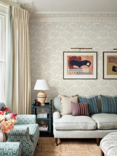 Peel and Stick Wallpaper for Bedroom Khaki&Beige Leaf Self-Adhesive - color: Khaki and Beige, size: 17.3" x 78.7"