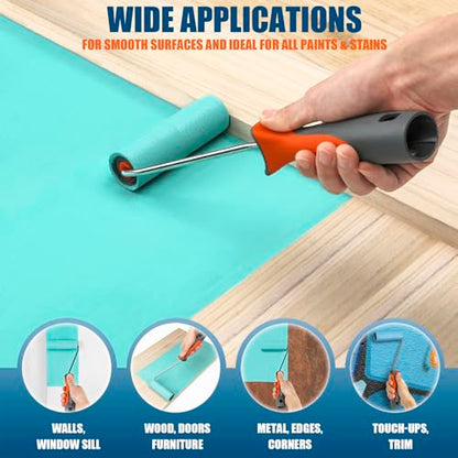 11 Pack 4" High Density Foam Paint Roller Kit for Smooth & Precision Finish
