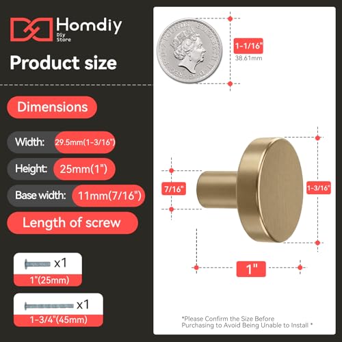 homdiy 25 Pack Champagne Bronze Cabinet Knobs Closet Knobs - color: Champagne Bronze