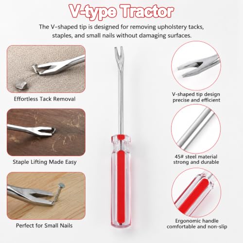 4 Pcs Upholstery Staple Remover Tool Set, Tack Puller Nail Puller Plier - color: 4pcs