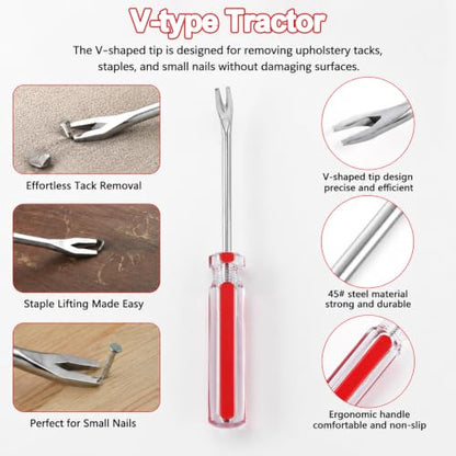 4 Pcs Upholstery Staple Remover Tool Set, Tack Puller Nail Puller Plier - color: 4pcs