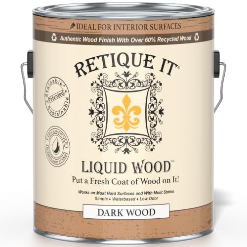 Retique It Liquid Wood - Real Wood Coating (Gallon/Dark) - color: 3 Dark Wood, size: 128 Fl Oz (Pack of 1)