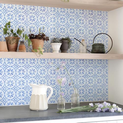 5 Pcs Peel and Stick Backsplash,3D Adhesive Wall Tiles-Blue Brick - color: Blue Brick, size: 12"x12"（5 Sheets）