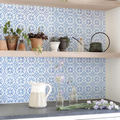 5 Pcs Peel and Stick Backsplash,3D Adhesive Wall Tiles-Blue Brick - color: Blue Brick, size: 12"x12"（5 Sheets）