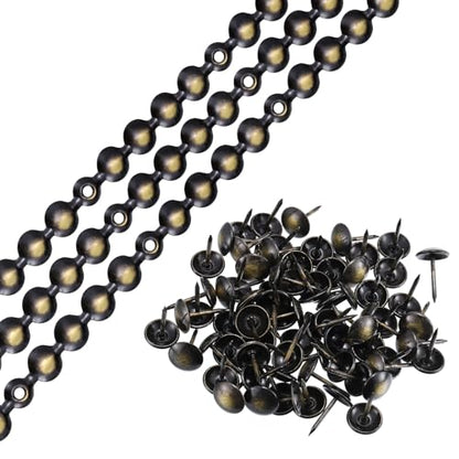 uxcell 3Pcs Upholstery Tacks Strips Nail Trims 1Meter 11mm Black-Gold - color: Black-gold