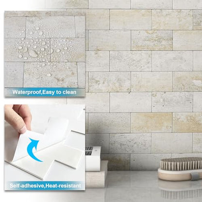 BeNice Marble Peel Stick Backsplash Tile Kitchen Blue Yellow Rust 10pcs - color: Blue Yellow Rust, size: 10sheets