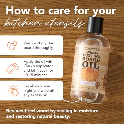 CLARK'S Food Grade Mineral Oil 8 oz, Butcher Block Conditioner - Unscented - style: Unscented - 8 Oz