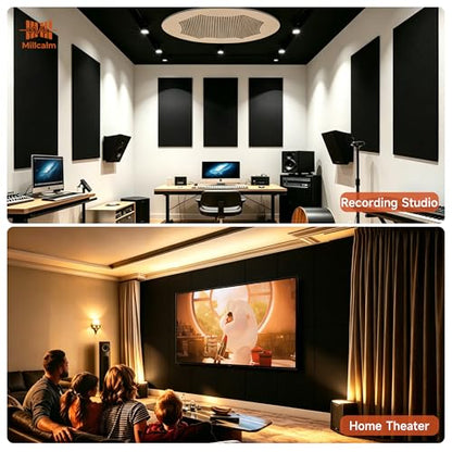 Acoustic Wall Panels Self Adhesive 47.2"x23.6",4 Pack,Black - color: Black, size: 4 Pack