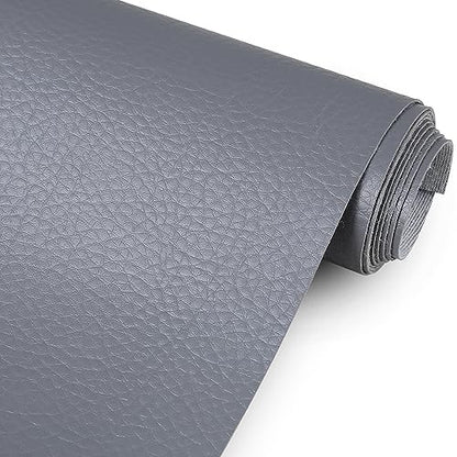 Marine Vinyl Upholstery Faux Leather Fabric, 1 Yard Gray - color: Dark Gray, size: 1 Yard 55" x 36" (Pre-cut)
