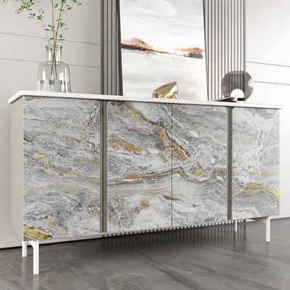 VEELIKE 32''x354'' Wide Matte Grey Gold Liquid Marble Countertop Contact Paper Waterproof Kitchen Countertop Peel and Stick Marble Wallpaper Peel and Stick Countertop Vinyl for Bathroom Table Walls - size: 32" x 354"