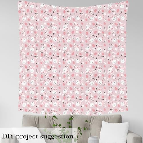 Feelyou Cartoon Rabbits Easter Fabric by The Yard 1 Yard Soft - color: Multi 003, size: 1 Yard