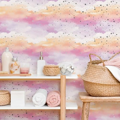 Main Street Peel and Stick Wallpaper Sheets, Cloud, 12-Pack - style: Cloud SCF Design