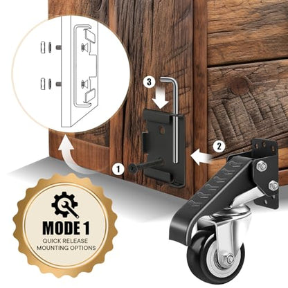 SPACECARE Workbench Casters kit 600Lbs Quick Release 2 Mounting Options 4P - style: 600 LBS