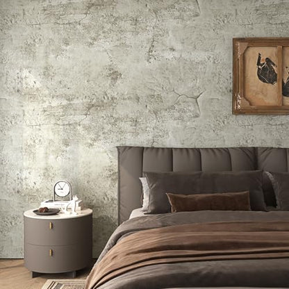 FunStick Grey Cracked Concrete Wallpaper Peel and Stick Textured Cement Wallpaper for Bedroom Bathroom Renter Friendly Wall Paper Self Adhesive Gray Concrete Contact Paper for Walls Countertops 12x200 - size: 12" x 200"
