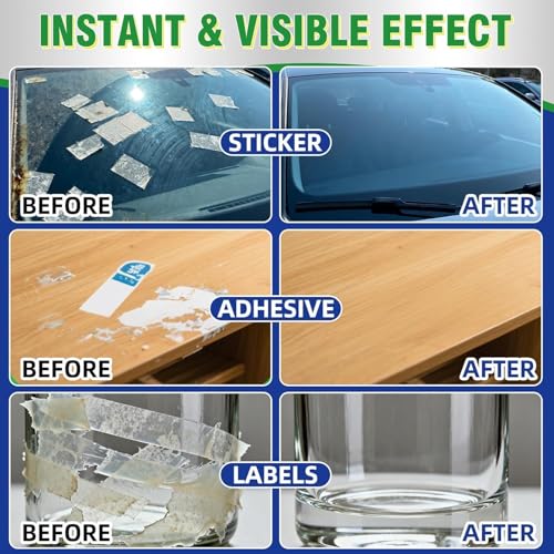 Adhesive Remover, 4.06fl oz Sticker Remover with Plastic Razor & Towel