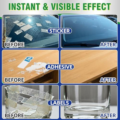 Adhesive Remover, 4.06fl oz Sticker Remover with Plastic Razor & Towel