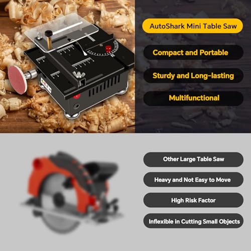 Mini Multi-Functional Table Saw, Multi-functional Mini Table Saw for Wood Cutting, Angle Adjustable with More Accessories - (10" Table Saw-Pro Kit)