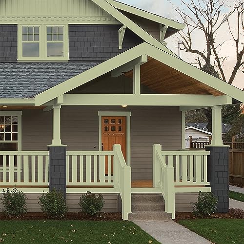 Glidden Total Exterior Paint & Primer All-in-One, Bahia Grass/Green, Semi-Gloss, 1 Gallon - color: Bahia Grass, size: 128 Fl Oz (Pack of 1)