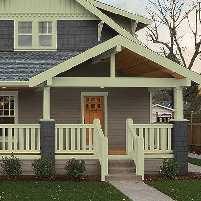 Glidden Total Exterior Paint & Primer All-in-One, Bahia Grass/Green, Semi-Gloss, 1 Gallon - color: Bahia Grass, size: 128 Fl Oz (Pack of 1)