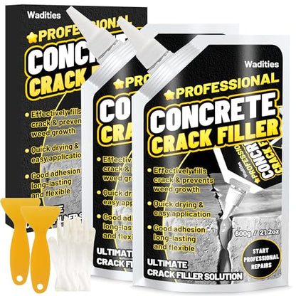 Concrete Crack Filler, 2.65LB High Elasticity Cement Crack Repair Sealant - size: 2pcs, 2.65LB