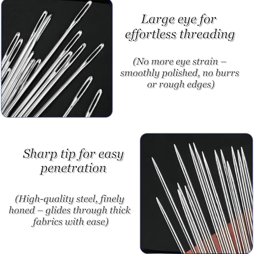 Ourhommie 6-Inch Long Upholsterer Needle Large Eye Hand Sewing Needles